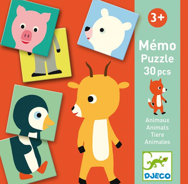 Casse-tête mémoire Djeco (30 pièces) - Memo-Animo