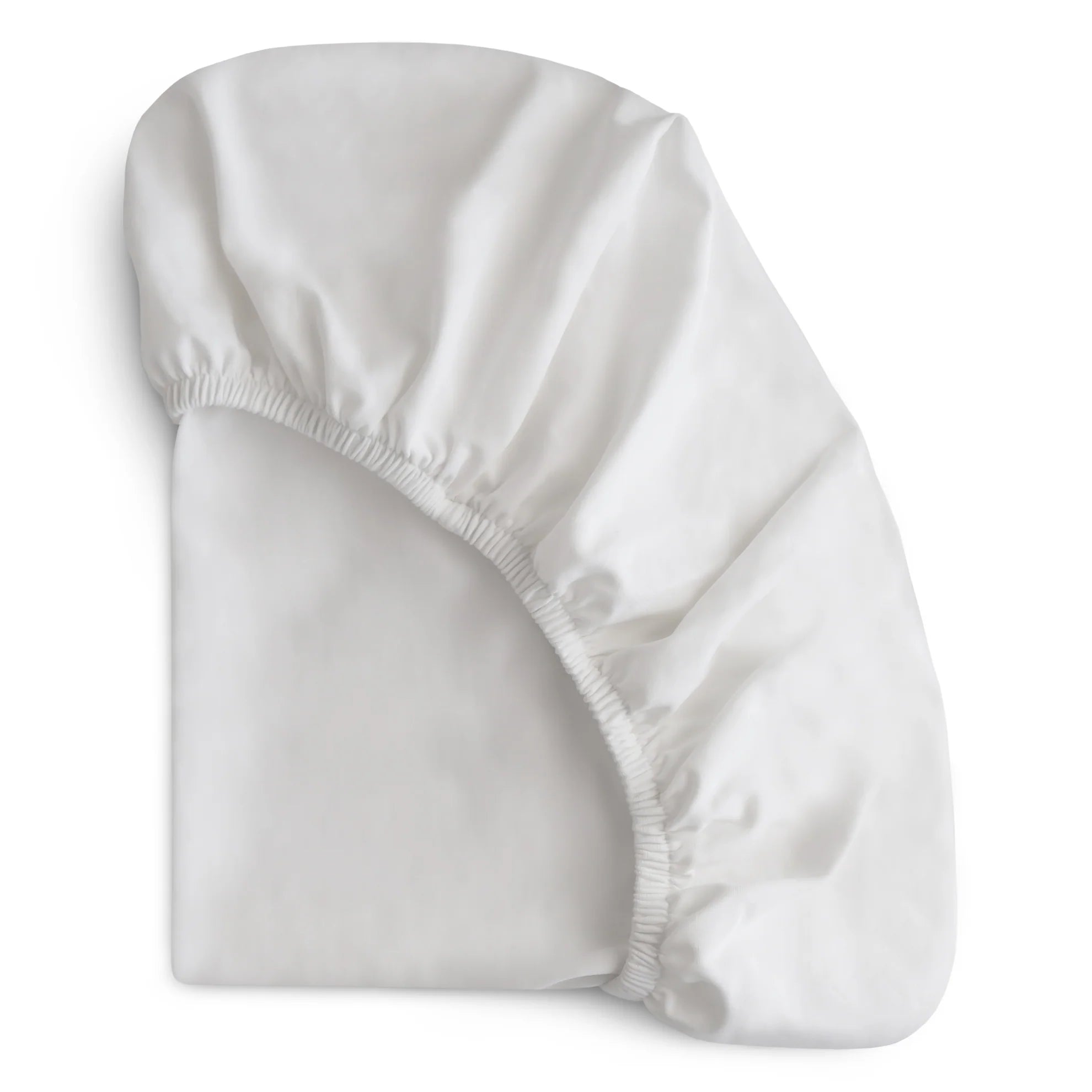 Drap contour extensible en coton Mushie - Blanc