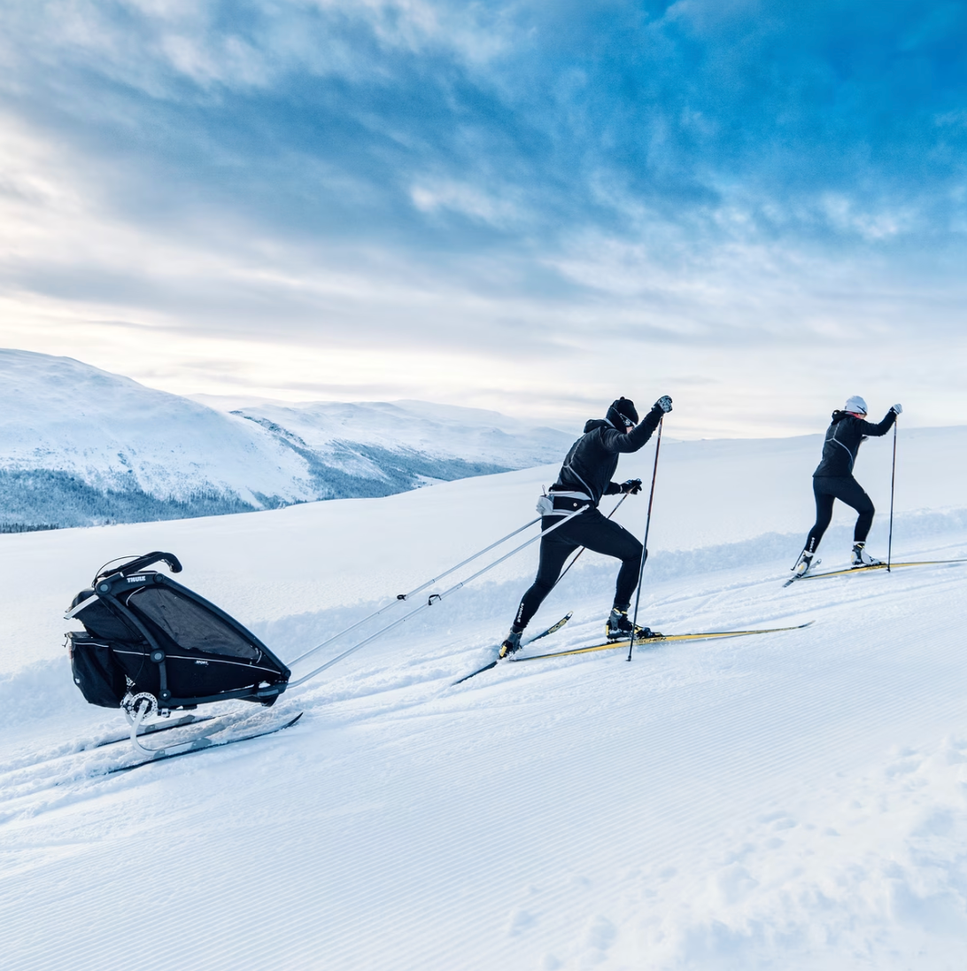 Ensemble de ski de fond pour charriot Thule - Gris