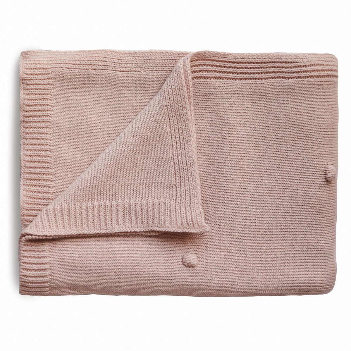 Couverture à pois en tricot Mushie - Rosé