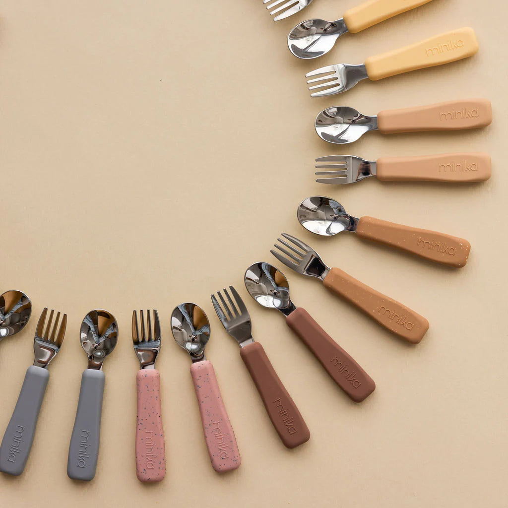 Ensemble d'ustensiles fourchette et cuillère Minika - Rosé