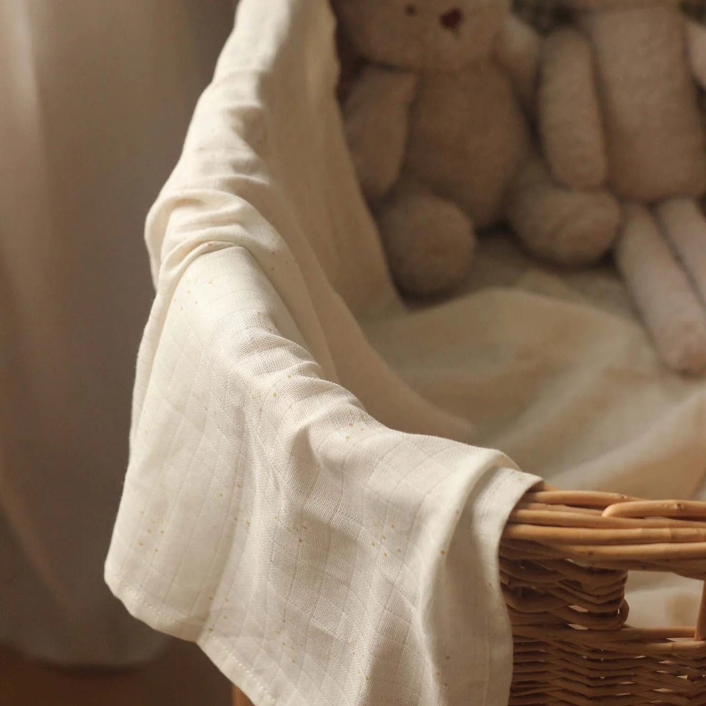 Lange en mousseline coton bio pour bébé Avery Row - Camomille sauvage