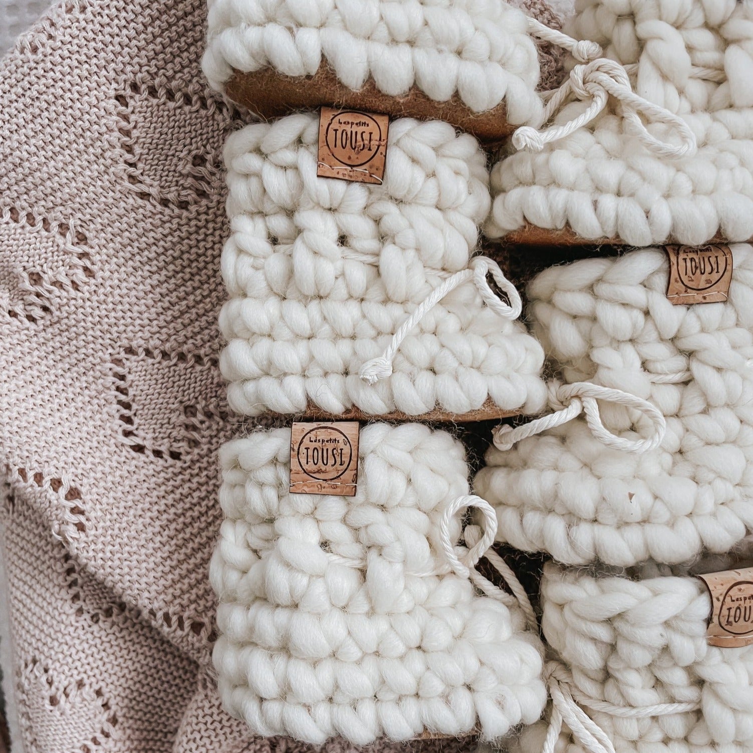 Pantoufles en laine Les Petits Tousi - Coton