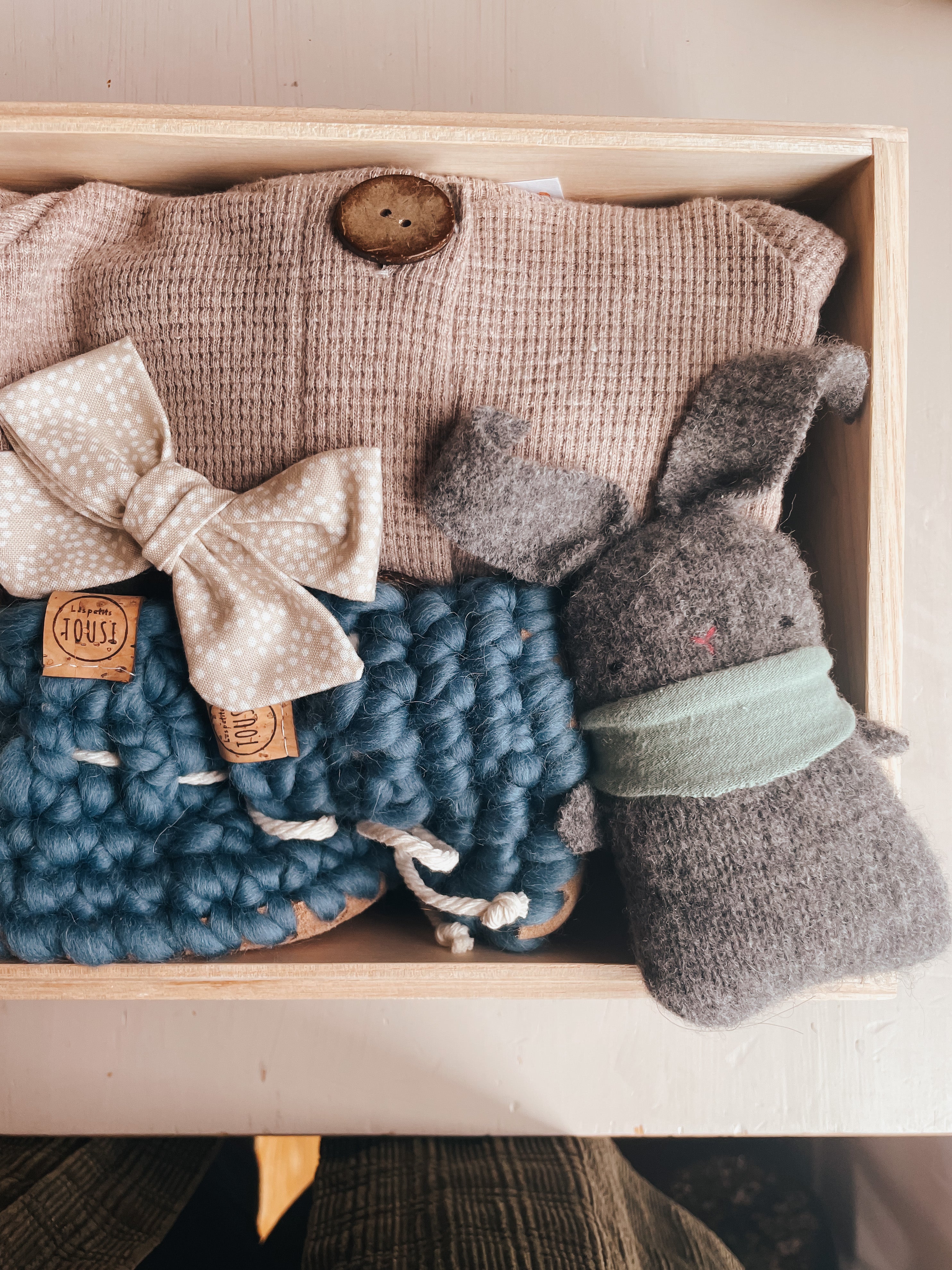 Pantoufles en laine Les Petits Tousi - Pluie