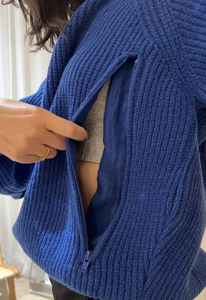 Pull en tricot d'allaitement Tajinebanane - Bleu cobalt