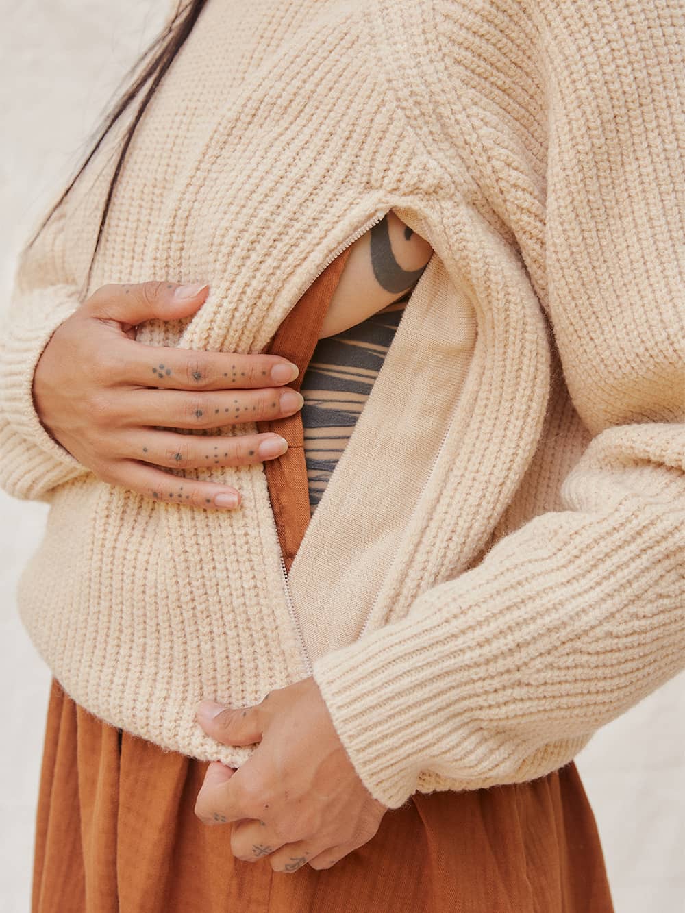 Pull en tricot d'allaitement Tajinebanane - Écru
